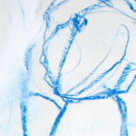 Blaue Zeichnung mit Stiefeln